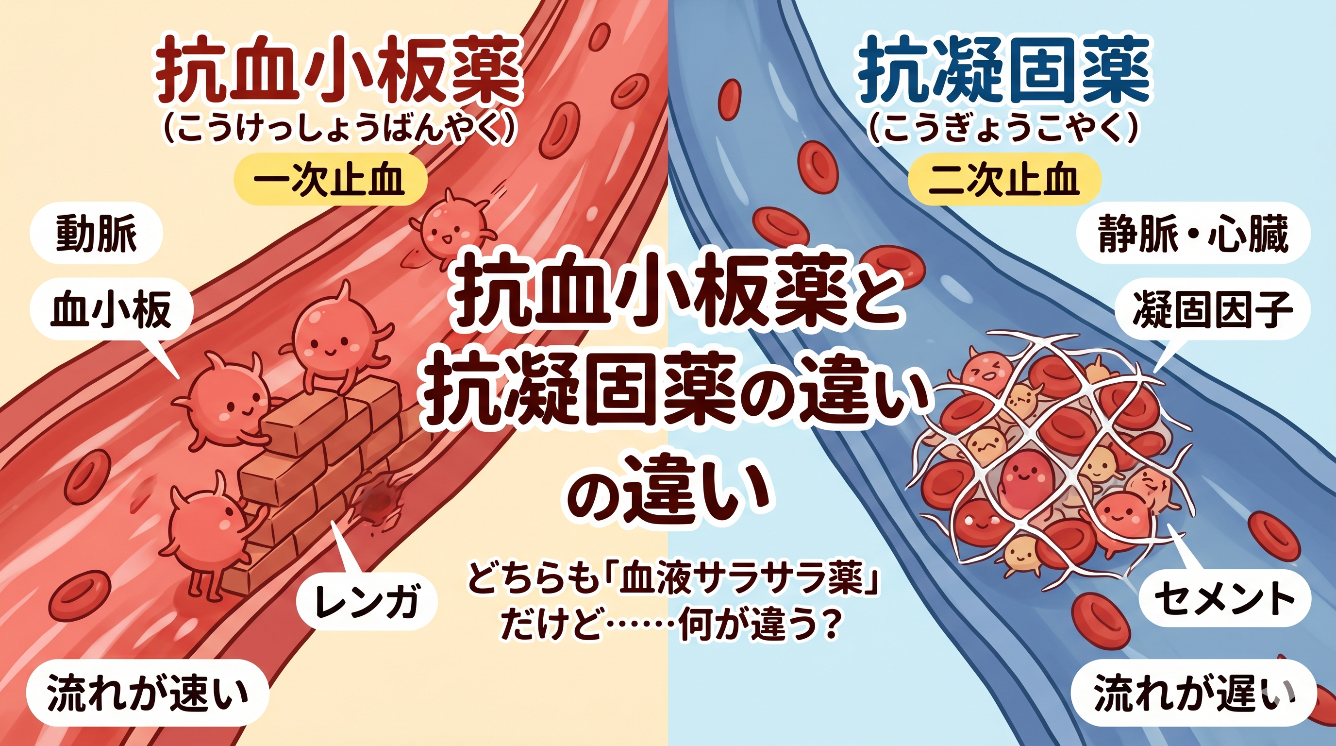 サラサラ薬には2種類ある？「抗血小板薬」と「抗凝固薬」のちがい